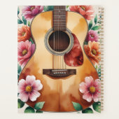 Watercolor Acoustic Guitar Floral Planner (Achterkant)