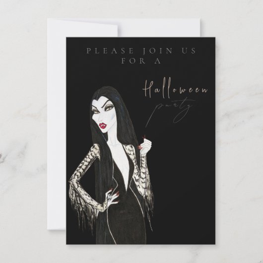 Watercolor Adult Halloween Party Invitation Kaart (Voorkant)