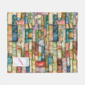 Watercolor Aesthetic Stacked Books Fleece Deken (Voorkant (Horizontaal))