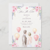 Watercolor Aesthetic wedding Save The Date (Voorkant)
