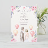 Watercolor Aesthetic wedding Save The Date (Staand voorkant)