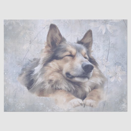 Watercolor afbeelding van een Duitse herdershond Tissuepapier (Voorkant)