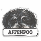 Watercolor Affenpoo Sticker (Voorkant)