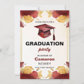 🎓Watercolor afstudeerfeest Mortarboard Kaart (Voorkant)
