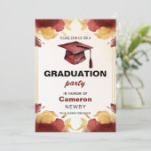 🎓Watercolor afstudeerfeest Mortarboard Kaart (Staand voorkant)