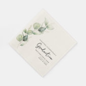 Watercolor Afstuderen 2026 Eucalyptus Papier Servet (Hoek)