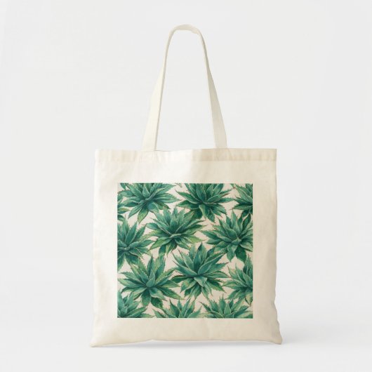 Watercolor Agave Succulent Patroon Tote Bag (Voorkant)