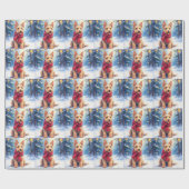 Watercolor Airedale Terrier Snowy Christmas Cadeaupapier (Vlak)