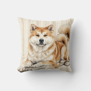 Watercolor Akita Inu Hond Dekkuskussenhoes Kussen