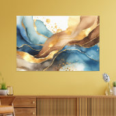 watercolor alcohol ink abstract canvas afdruk (Insitu (Woonkamer))