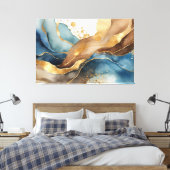 watercolor alcohol ink abstract canvas afdruk (Insitu (Slaapkamer))