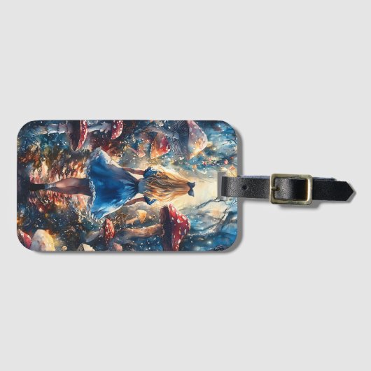 Watercolor Alice in Wonderland Bagagelabel (Voorkant (horizontaal))
