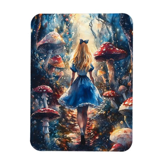 Watercolor Alice in Wonderland Magneet (Verticaal)