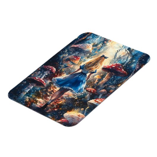 Watercolor Alice in Wonderland Magneet (Linkerzijde)