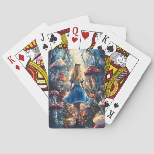 Watercolor Alice in Wonderland Pokerkaarten