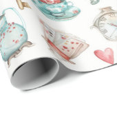 Watercolor Alice-patroon Cadeaupapier (Rol Hoek)