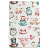 Watercolor Alice-patroon Medium Cadeauzakje (Achterkant)