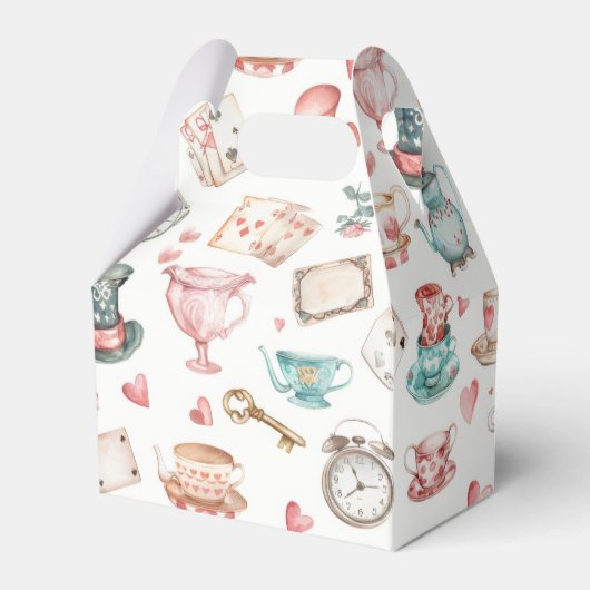 Watercolor Alice Pattern  Bedankdoosjes (Voorkant Zijde)