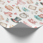 Watercolor Alice Pattern  Cadeaupapier (Hoek)