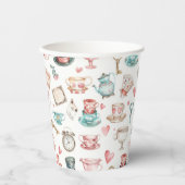 Watercolor Alice Pattern  Papieren Bekers (Voorkant)