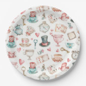Watercolor Alice Pattern Papieren Bordje (Voorkant)