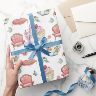 Watercolor Alisa in Wonderland Patroon Cadeaupapier