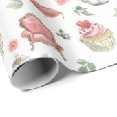 Watercolor Alisa in Wonderland Pattern  Cadeaupapier (Rol Hoek)