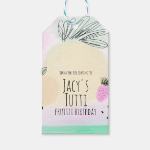 Watercolor Alle Verjaardagsvruchten Handgetekende Cadeaulabel