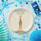 Watercolor Alpaca Baby Shower Animal Papieren Bordje (Feest)