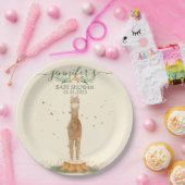 Watercolor Alpaca Baby Shower Animal Papieren Bordje (Feest)