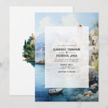 Watercolor Amalfi-kust Italië Destination Huwelijk