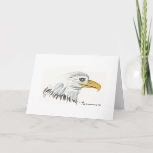 Watercolor American Eagle Head Note Card Kaart (Voorkant)