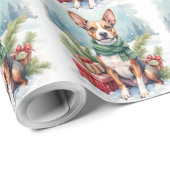Watercolor American Staffordshire Terrier Rustic Cadeaupapier (Rol Hoek)