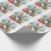 Watercolor American Staffordshire Terrier Rustic Cadeaupapier (Hoek)