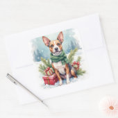 Watercolor American Staffordshire Terrier Rustic Vierkante Sticker (Envelop)