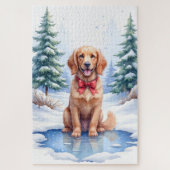 Watercolor American Water Spaniel Frozen Pond Legpuzzel (Verticaal)
