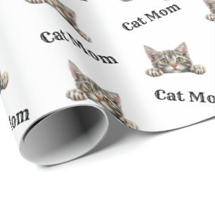 Watercolor American Wirehair Kat Moeder Patroon Cadeaupapier
