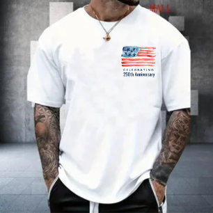 Watercolor Amerika Vlag 4 juli 250 jarig jubileum T-shirt