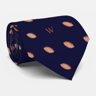 Watercolor Amerikaans Voetbal Monogram Initiaal Bl Stropdas