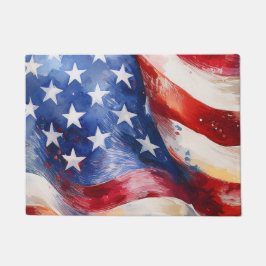 Watercolor Amerikaanse Vlag Deurmat