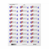 Watercolor Amerikaanse Vlag Retouradres Label (Full Sheet)