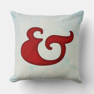 Watercolor Ampersand Nautical   Fancy Red And Sign Kussen