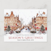 Watercolor Amsterdam Nederland Reizen Kerstmis Feestdagenkaart (Voorkant)