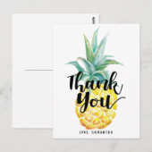 Watercolor Ananas Bedankt Briefkaart (Voorkant / Achterkant)