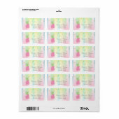 Watercolor Ananas Confetti Holografisch Etiket (Full Sheet)