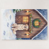 Watercolor Anatolian Shepherd Dog Rustic Barn Legpuzzel (Horizontaal)