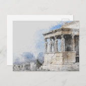 Watercolor Ancient Sites ruins in Athens, Greece Briefkaart (Voorkant / Achterkant)