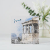 Watercolor Ancient Sites ruins in Athens, Greece Kaart (Staand voorkant)