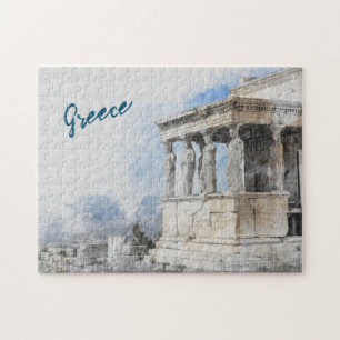 Watercolor Ancient Sites ruins in Athens, Greece Legpuzzel