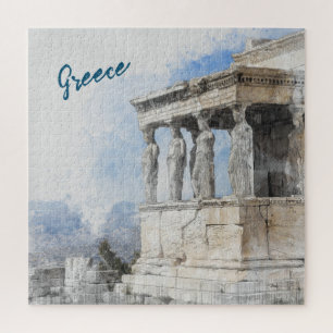 Watercolor Ancient Sites ruins in Athens, Greece Legpuzzel
